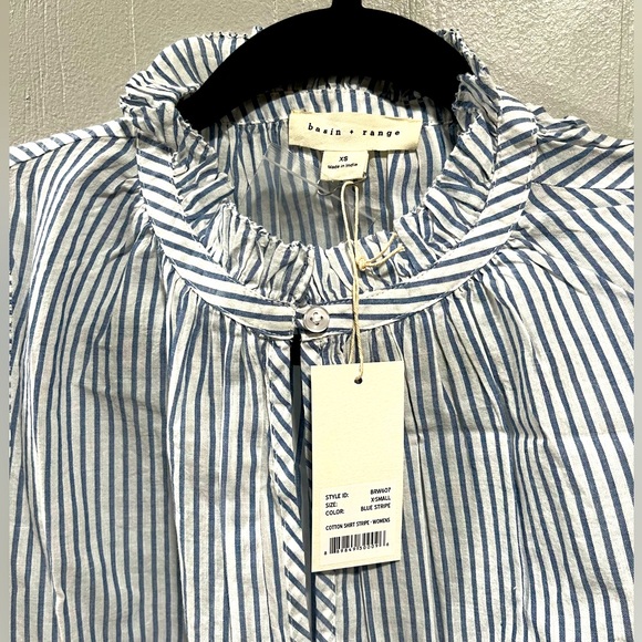 Basin and Range Blue and white striped blouse - Picture 3 of 6